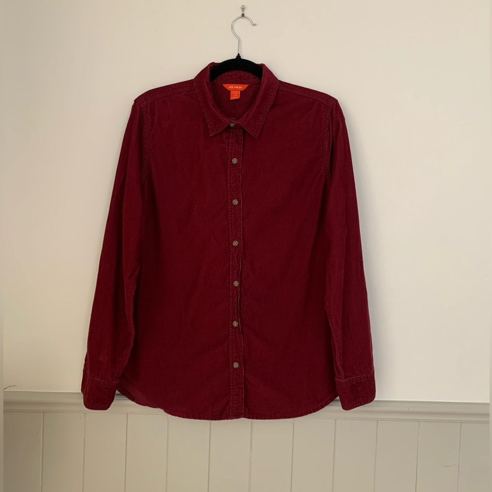 Burgundy Relaxed Corduroy Shirt